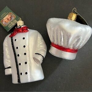 Christmas Ornaments Cook Chef’s Hat Chef’s Coat set of 2